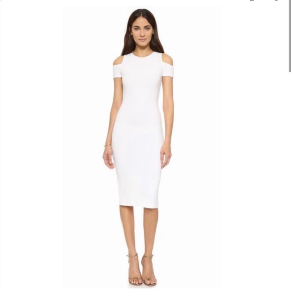 Alice + Olivia: White AIR Meya Cold Shoulder Dress